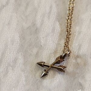 14k Gold Fill Crossed Arrows Pendant Necklace